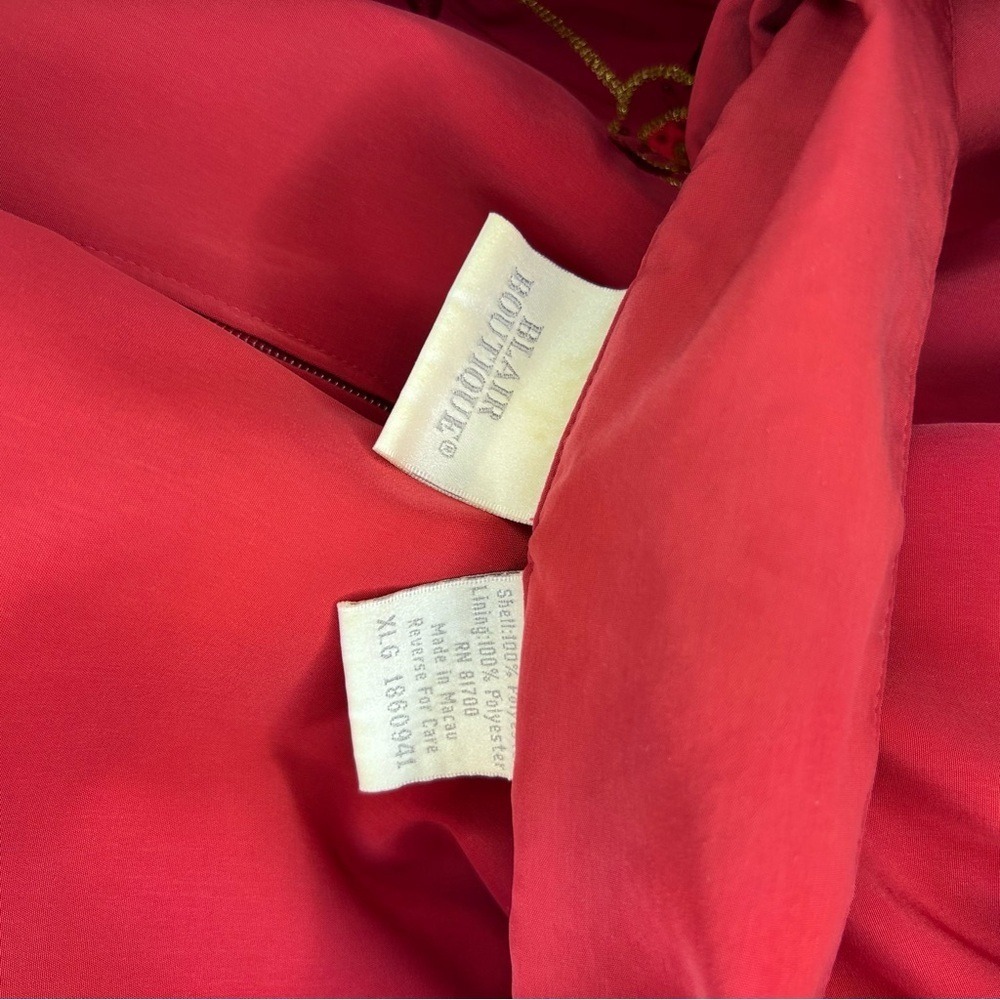 Blair Boutique Red Floral Embroidered Zip Blouse Jacket | Sizeā XL - Picture 9 of 10